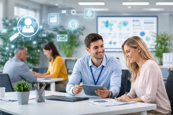 Modern office with career advice session