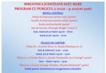 În perioada estivală, Biblioteca Județeană Satu Mare își modifică programul de funcționare cu publicul