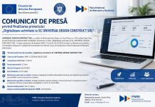 Comunicat de presa privind finalizarea proiectului „Digitalizare activitate la SC UNIVERSAL DESIGN CONSTRUCT SRL”