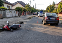 Accident rutier la Carei: un mopedist a fost acroșat de un autoturism în timpul unei manevre de mers cu spatele