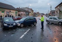 A lovit patru mașini și a ajuns în arest: șofer cu permisul suspendat, implicat într-un accident la Negrești-Oaș