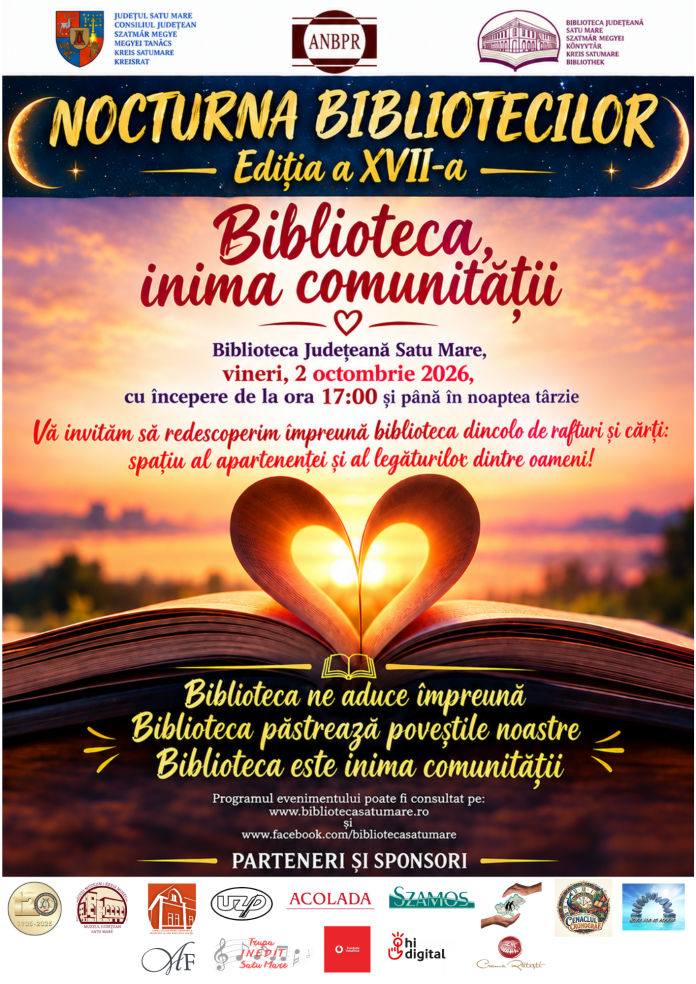 Afiș_Nocturna_Biblioteca, inima comunității