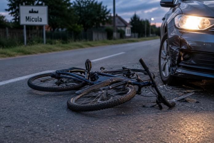 Dusk Collision_ Bicycle and Car