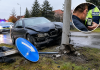 A pierdut controlul mașinii și a lovit un indicator și un stâlp, în Satu Mare: șoferul beat mangă a fost reținut