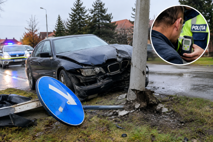 Rainy Roadside Crash and Breathalyzer Test